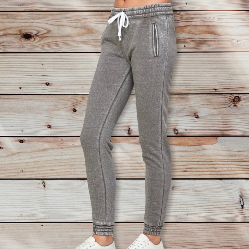 NWT Reflex Fleece Lined Heather Gray Burnout Joggers Lounge Pants - Soft & Cozy